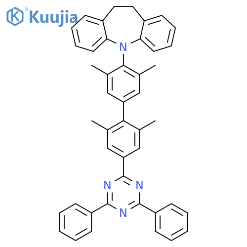 5H-Dibenz[b,f]azepine, 5-[4'-(4,6-diphenyl-1,3,5-triazin-2-yl)-2',3,5,6'-tetramethyl[1,1'-biphenyl]-4-yl]-10,11-dihydro- structure