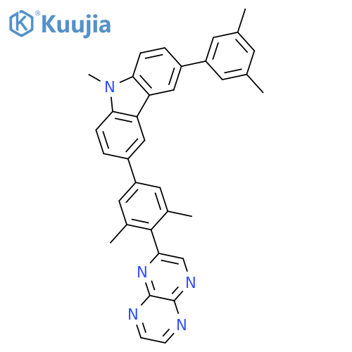 9H-Carbazole, 3-(3,5-dimethylphenyl)-6-(3,5-dimethyl-4-pyrazino[2,3-b]pyrazin-2-ylphenyl)-9-methyl- structure