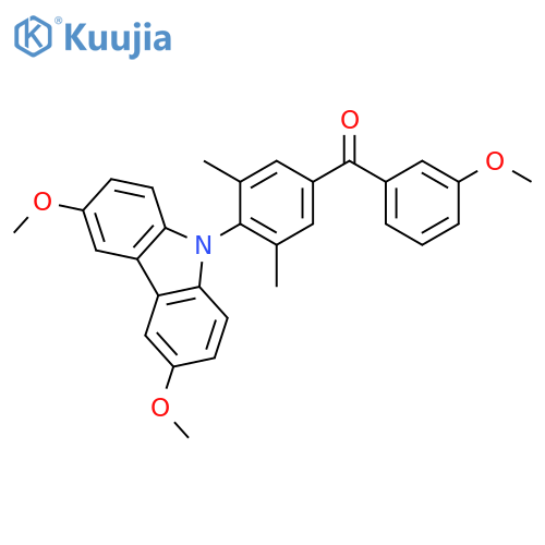 Methanone, [4-(3,6-dimethoxy-9H-carbazol-9-yl)-3,5-dimethylphenyl](3-methoxyphenyl)- structure