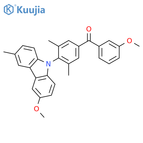 Methanone, [4-(3-methoxy-6-methyl-9H-carbazol-9-yl)-3,5-dimethylphenyl](3-methoxyphenyl)- structure