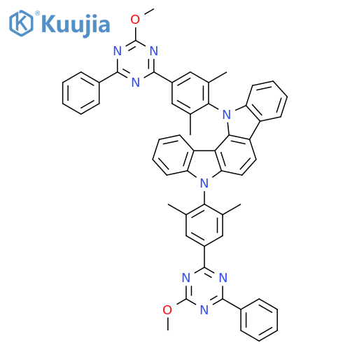 Indolo[3,2-a]carbazole, 5,12-dihydro-5,12-bis[4-(4-methoxy-6-phenyl-1,3,5-triazin-2-yl)-2,6-dimethylphenyl]- structure