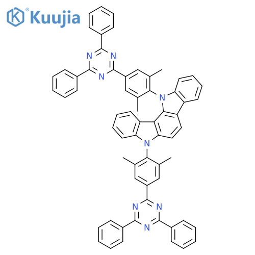 Indolo[3,2-c]carbazole, 5,12-bis[4-(4,6-diphenyl-1,3,5-triazin-2-yl)-2,6-dimethylphenyl]-5,12-dihydro- structure