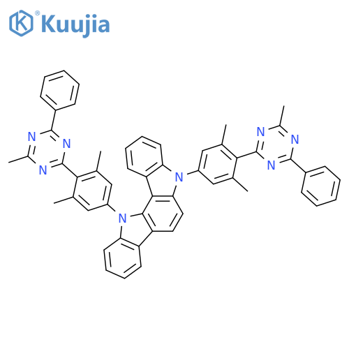 Indolo[3,2-c]carbazole, 5,12-bis[3,5-dimethyl-4-(4-methyl-6-phenyl-1,3,5-triazin-2-yl)phenyl]-5,12-dihydro- structure