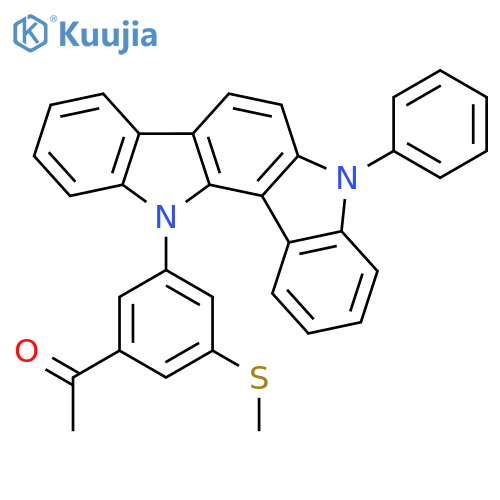 Ethanone, 1-[3-(methylthio)-5-(5-phenylindolo[3,2-a]carbazol-12(5H)-yl)phenyl]- structure