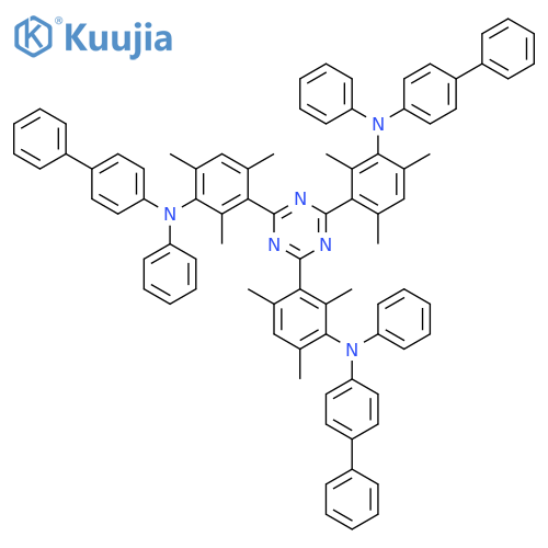 [1,1'-Biphenyl]-4-amine, N,N',N''-[1,3,5-triazine-2,4,6-triyltris(2,4,6-trimethyl-3,1-phenylene)]tris[N-phenyl- structure