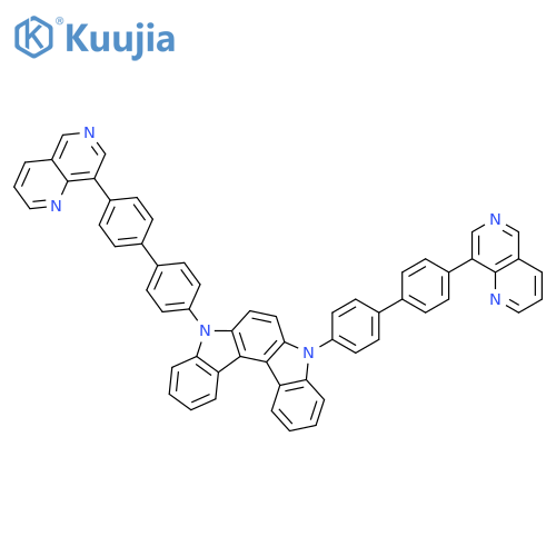 Indolo[2,3-c]carbazole, 5,8-dihydro-5,8-bis[4'-(1,6-naphthyridin-8-yl)[1,1'-biphenyl]-4-yl]- structure