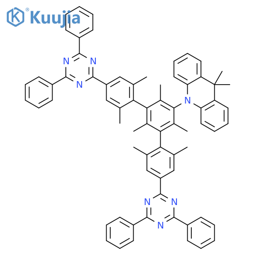 Acridine, 10-[4,4''-bis(4,6-diphenyl-1,3,5-triazin-2-yl)-2,2',2'',4',6,6',6''-heptamethyl[1,1':3',1''-terphenyl]-5'-yl]-9,10-dihydro-9,9-dimethyl- structure