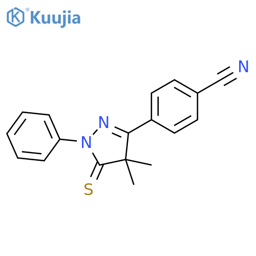 Benzonitrile,4-(4,5-dihydro-4,4-dimethyl-1-phenyl-5-thioxo-1H-pyrazol-3-yl)- structure
