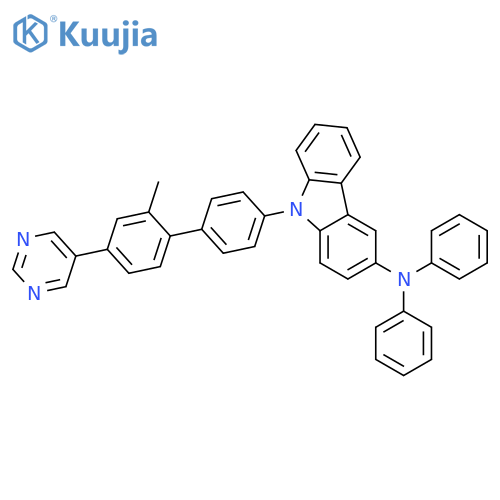 9H-Carbazol-3-amine, 9-[2'-methyl-4'-(5-pyrimidinyl)[1,1'-biphenyl]-4-yl]-N,N-diphenyl- structure