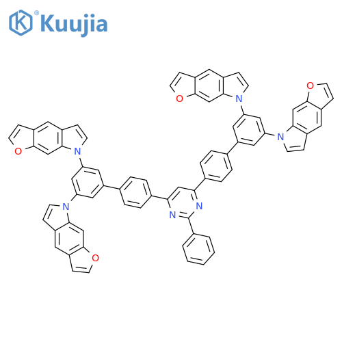 7H-Furo[3,2-f]indole, 7,7',7'',7'''-[(2-phenyl-4,6-pyrimidinediyl)bis([1,1'-biphenyl]-4',3,5-triyl)]tetrakis- structure