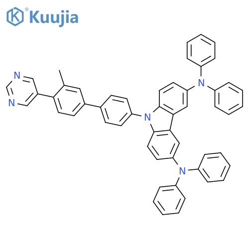 9H-Carbazole-3,6-diamine, 9-[3'-methyl-4'-(5-pyrimidinyl)[1,1'-biphenyl]-4-yl]-N3,N3,N6,N6-tetraphenyl- structure