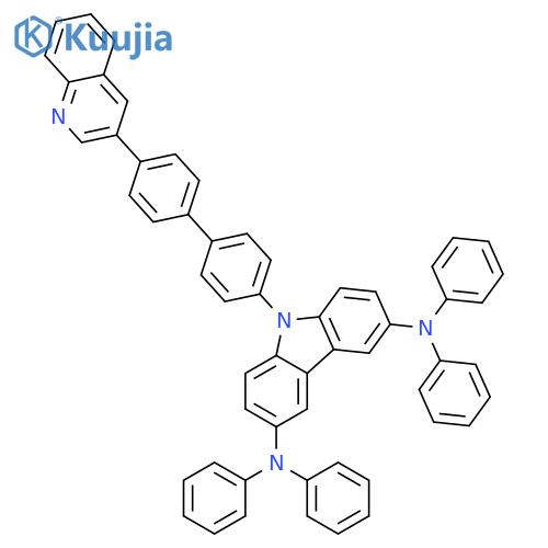 9H-Carbazole-3,6-diamine, N3,N3,N6,N6-tetraphenyl-9-[4'-(3-quinolinyl)[1,1'-biphenyl]-4-yl]- structure