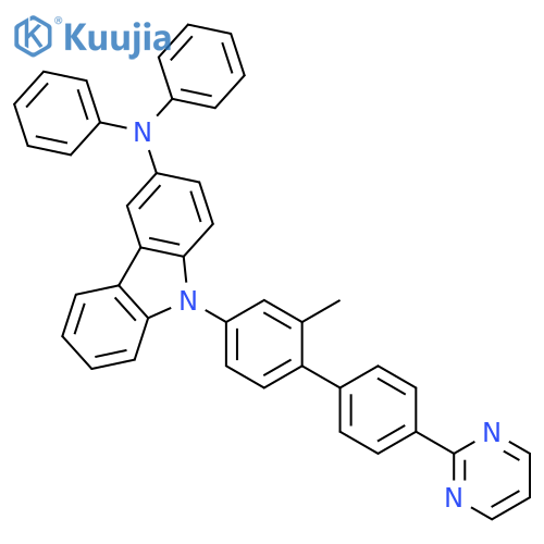 9H-Carbazol-3-amine, 9-[2-methyl-4'-(2-pyrimidinyl)[1,1'-biphenyl]-4-yl]-N,N-diphenyl- structure