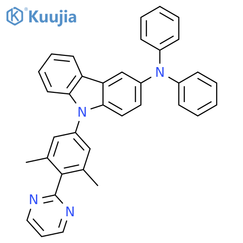 9H-Carbazol-3-amine, 9-[3,5-dimethyl-4-(2-pyrimidinyl)phenyl]-N,N-diphenyl- structure