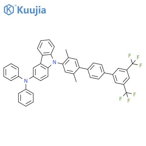 9H-Carbazol-3-amine, 9-[2,5-dimethyl-3'',5''-bis(trifluoromethyl)[1,1':4',1''-terphenyl]-4-yl]-N,N-diphenyl- structure