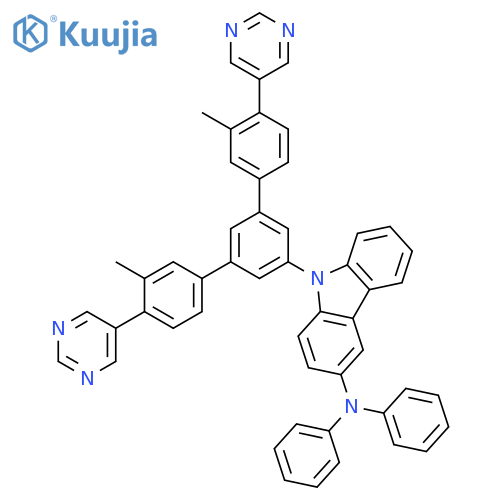 9H-Carbazol-3-amine, 9-(3,3''-dimethyl-4,4''-di-5-pyrimidinyl[1,1':3',1''-terphenyl]-5'-yl)-N,N-diphenyl- structure