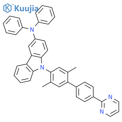 9H-Carbazol-3-amine, 9-[2,5-dimethyl-4'-(2-pyrimidinyl)[1,1'-biphenyl]-4-yl]-N,N-diphenyl- structure