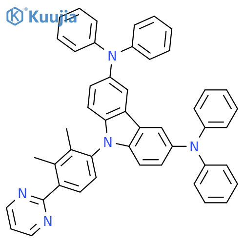 9H-Carbazole-3,6-diamine, 9-[2,3-dimethyl-4-(2-pyrimidinyl)phenyl]-N3,N3,N6,N6-tetraphenyl- structure