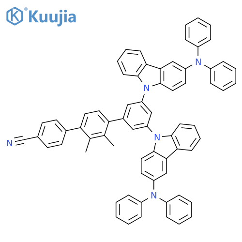 [1,1':4',1''-Terphenyl]-4-carbonitrile, 3'',5''-bis[3-(diphenylamino)-9H-carbazol-9-yl]-2',3'-dimethyl- structure