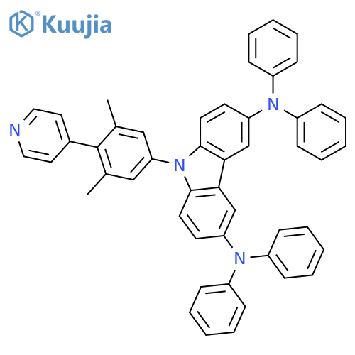 9H-Carbazole-3,6-diamine, 9-[3,5-dimethyl-4-(4-pyridinyl)phenyl]-N3,N3,N6,N6-tetraphenyl- structure