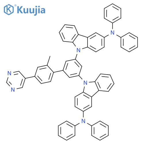 9H-Carbazol-3-amine, 9,9'-[2'-methyl-4'-(5-pyrimidinyl)[1,1'-biphenyl]-3,5-diyl]bis[N,N-diphenyl- structure
