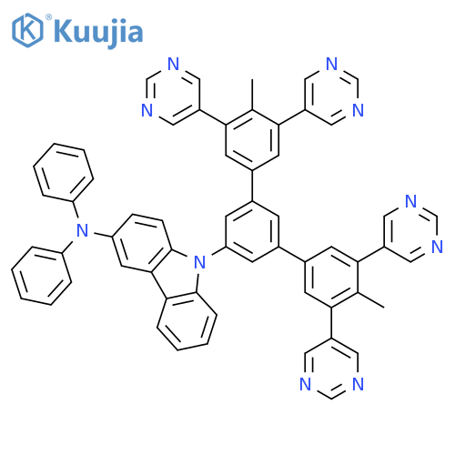 9H-Carbazol-3-amine, 9-(4,4''-dimethyl-3,3'',5,5''-tetra-5-pyrimidinyl[1,1':3',1''-terphenyl]-5'-yl)-N,N-diphenyl- structure