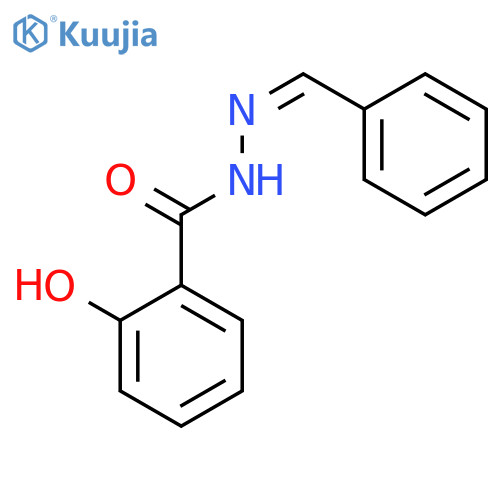 Benzoic acid,2-hydroxy-, 2-(phenylmethylene)hydrazide structure