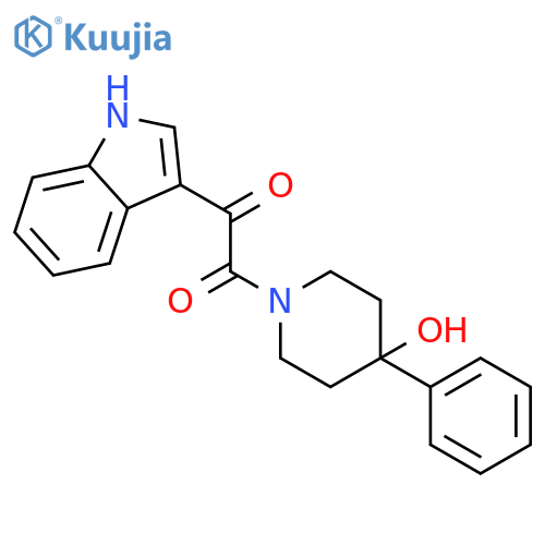 1-(4-hydroxy-4-phenylpiperidin-1-yl)-2-(1H-indol-3-yl)ethane-1,2-dione structure