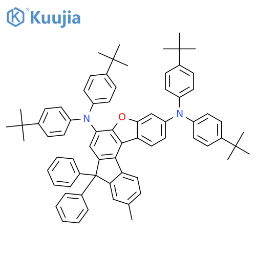 8H-Benzo[b]fluoreno[4,3-d]furan-3,6-diamine, N3,N3,N6,N6-tetrakis[4-(1,1-dimethylethyl)phenyl]-10-methyl-8,8-diphenyl- structure