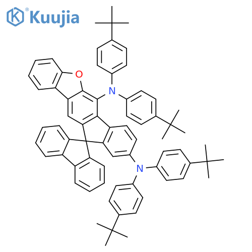Spiro[11H-benzo[b]fluoreno[2,3-d]furan-11,9'-[9H]fluorene]-6,9-diamine, N6,N6,N9,N9-tetrakis[4-(1,1-dimethylethyl)phenyl]- structure
