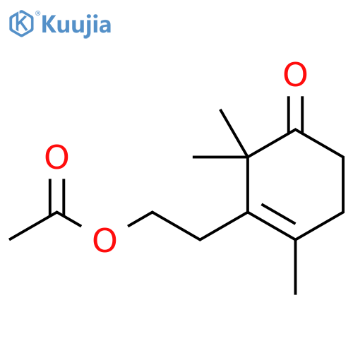 3-Cyclohexen-1-one, 3-[2-(acetyloxy)ethyl]-2,2,4-trimethyl- structure