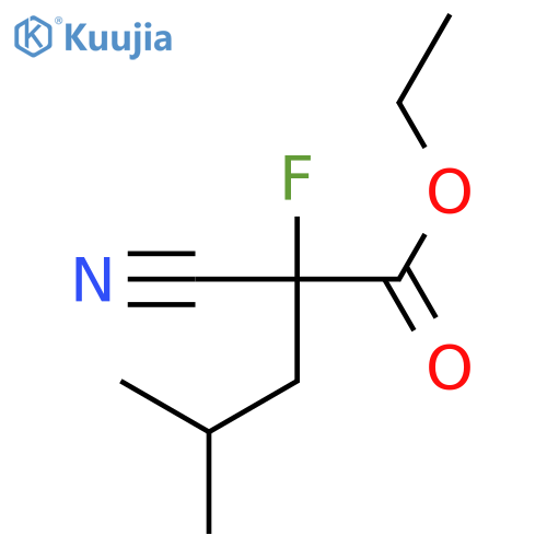 Pentanoic acid,2-cyano-2-fluoro-4-methyl-, ethyl ester structure