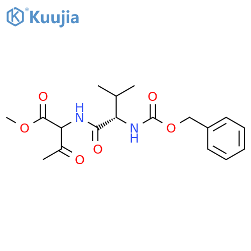 Butanoic acid,2-[[(2S)-3-methyl-1-oxo-2-[[(phenylmethoxy)carbonyl]amino]butyl]amino]-3-oxo-, methyl ester structure