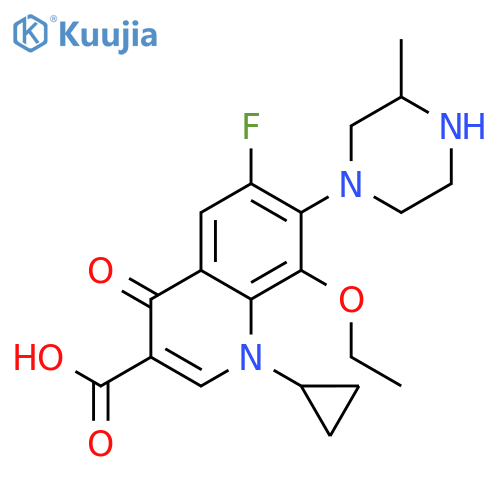 3-Quinolinecarboxylic acid, 1-cyclopropyl-8-ethoxy-6-fluoro-1,4-dihydro-7-(3-Methyl-1-piperazinyl)-4-oxo- structure