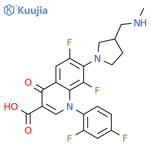 1-(2,4-difluorophenyl)-6,8-difluoro-7-{3-[(methylamino)methyl]pyrrolidin-1-yl}-4-oxo-1,4-dihydroquinoline-3-carboxylic acid structure