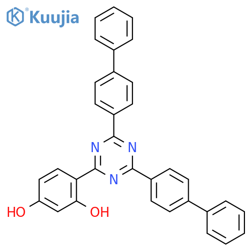 4-[4,6-di(biphenyl-4-yl)-1,3,5-triazin-2-yl]benzene-1,3-diol structure