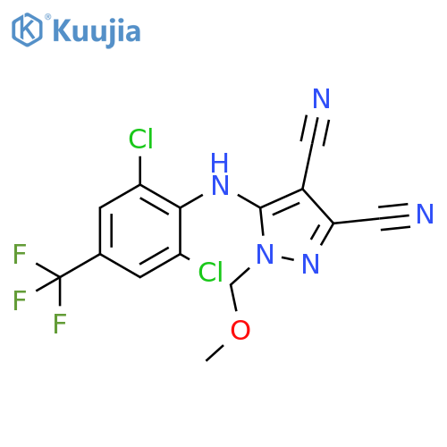 1H-Pyrazole-3,4-dicarbonitrile,5-[[2,6-dichloro-4-(trifluoromethyl)phenyl]amino]-1-(methoxymethyl)- structure