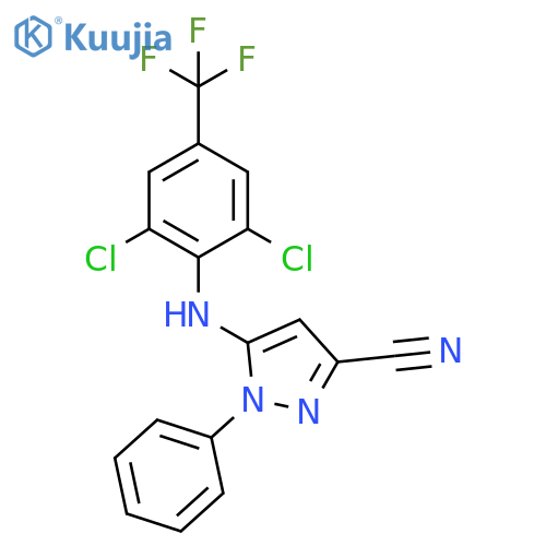 1H-Pyrazole-3-carbonitrile,5-[[2,6-dichloro-4-(trifluoromethyl)phenyl]amino]-1-phenyl- structure