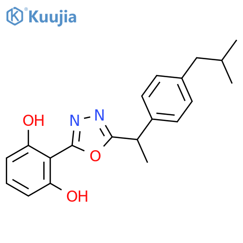 1,3-Benzenediol,2-[5-[1-[4-(2-methylpropyl)phenyl]ethyl]-1,3,4-oxadiazol-2-yl]- structure