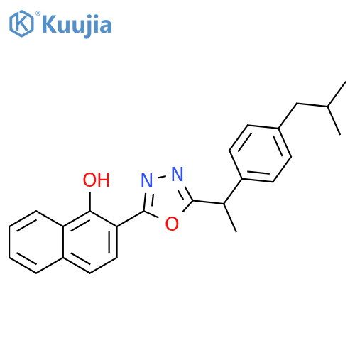 1-Naphthalenol,2-[5-[1-[4-(2-methylpropyl)phenyl]ethyl]-1,3,4-oxadiazol-2-yl]- structure