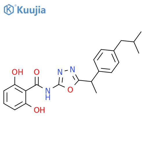 Benzamide,2,6-dihydroxy-N-[5-[1-[4-(2-methylpropyl)phenyl]ethyl]-1,3,4-oxadiazol-2-yl]- structure