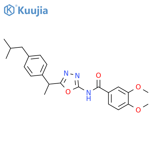 Benzamide,3,4-dimethoxy-N-[5-[1-[4-(2-methylpropyl)phenyl]ethyl]-1,3,4-oxadiazol-2-yl]- structure