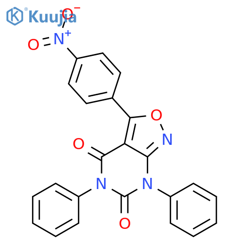 Isoxazolo[3,4-d]pyrimidine-4,6(5H,7H)-dione,3-(4-nitrophenyl)-5,7-diphenyl- structure