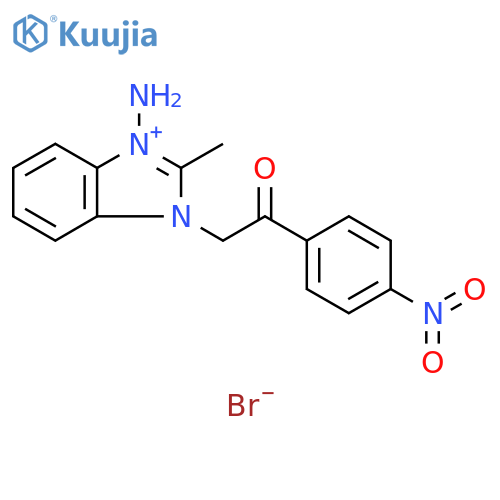 1H-Benzimidazolium,1-amino-2-methyl-3-[2-(4-nitrophenyl)-2-oxoethyl]-, bromide structure