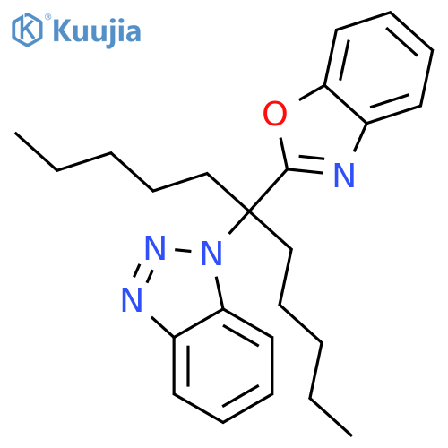 1H-Benzotriazole, 1-[1-(2-benzoxazolyl)-1-pentylhexyl]- structure