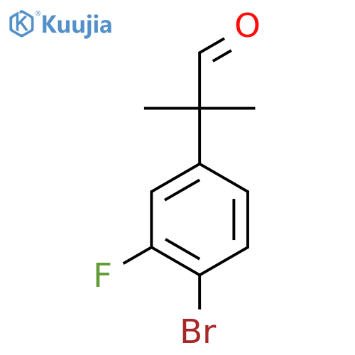 2-(4-Bromo-3-fluorophenyl)-2-methylpropanal structure