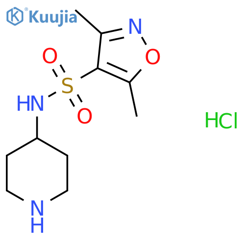 3,5-dimethyl-N-piperidin-4-ylisoxazole-4-sulfonamide hydrochloride structure