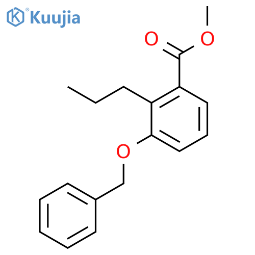 BENZOIC ACID, 3-(PHENYLMETHOXY)-2-PROPYL-, METHYL ESTER structure