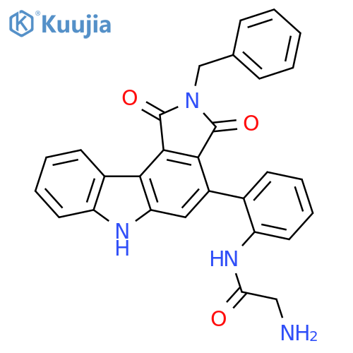 Acetamide,2-amino-N-[2-[1,2,3,6-tetrahydro-1,3-dioxo-2-(phenylmethyl)pyrrolo[3,4-c]carbazol-4-yl]phenyl]- structure