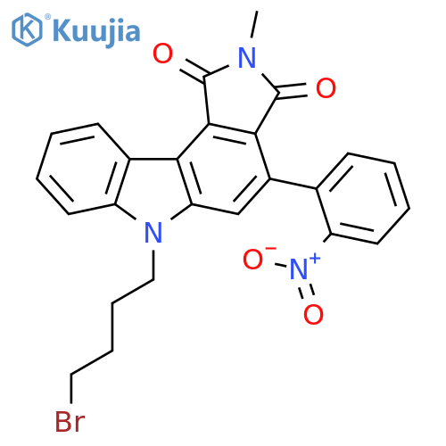 Pyrrolo[3,4-c]carbazole-1,3(2H,6H)-dione,6-(4-bromobutyl)-2-methyl-4-(2-nitrophenyl)- structure
